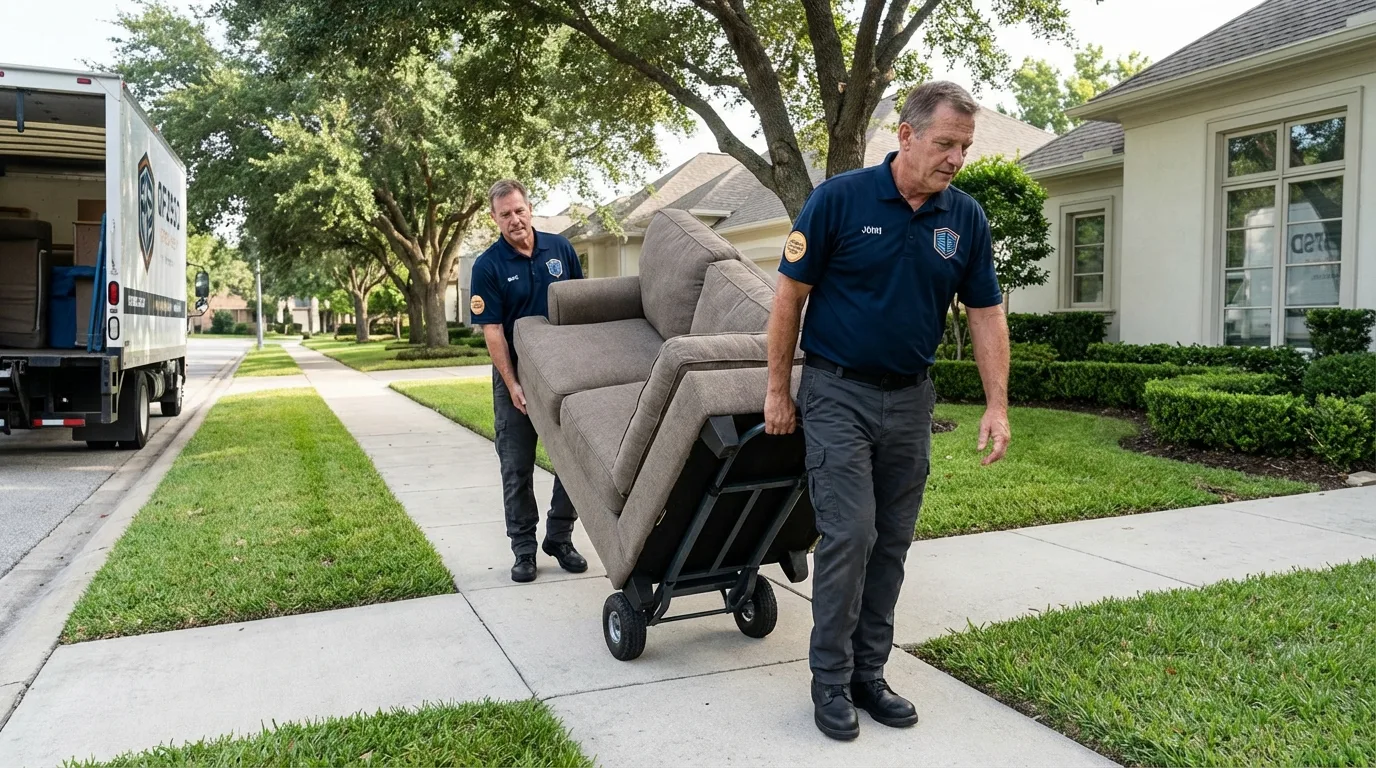 Local residential moving crew loading furniture in Glouster, OH