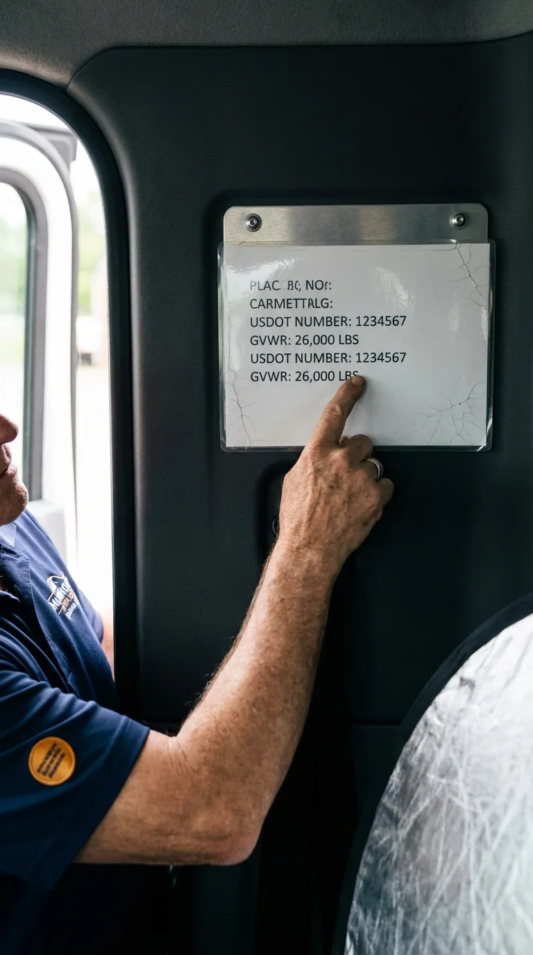 USDOT licensing placard verification in Glouster